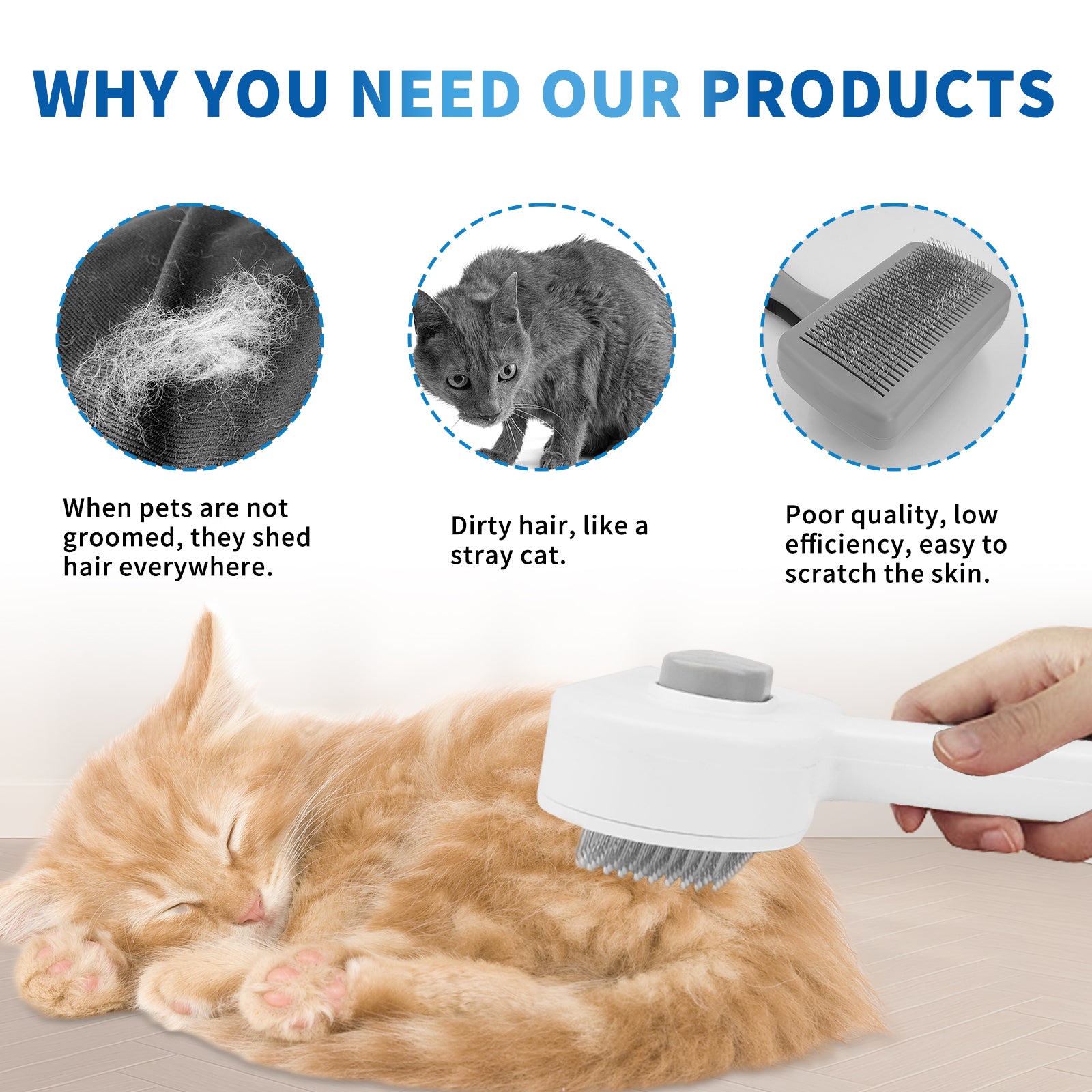 Efficient Universal Pet Hair Removal Comb, Gently Smoothing Out The Tangled Hair Of Your Beloved Pet, Carefully Caring For Every Gentle Touch