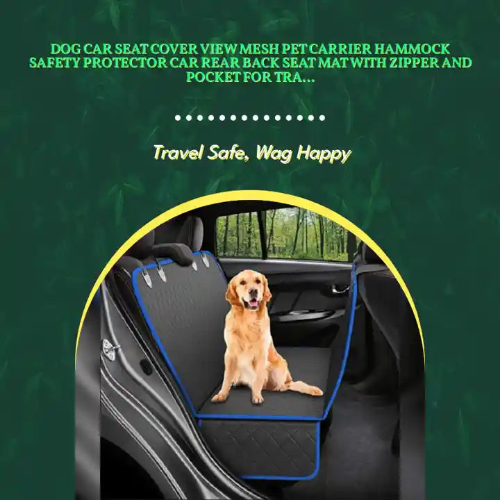 Dog Car Seat Cover View Mesh Pet Carrier Hammock Safety Protector Car Rear Back Seat Mat With Zipper And Pocket For Travel by@Outfy